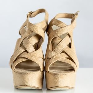 Baker Tan Suede Wedges